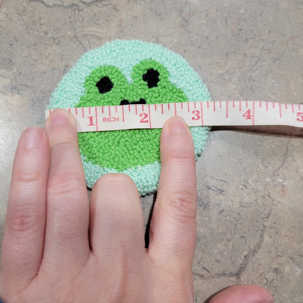 2 PieceCute Frog Face Mug Rug Coasters - Picture 3 of 4